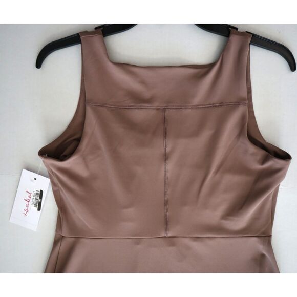 Isabel Maternity by Ingrid & Isabel Women's Sz M Taupe Slit Active Midi Dress - Picture 14 of 16